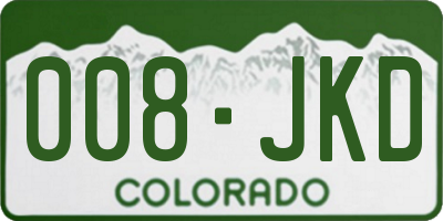 CO license plate 008JKD