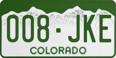 CO license plate 008JKE