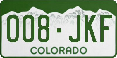 CO license plate 008JKF