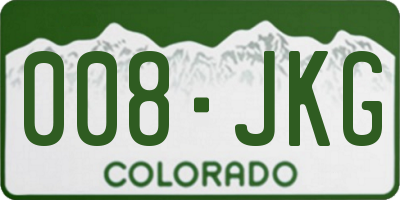 CO license plate 008JKG