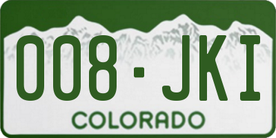 CO license plate 008JKI