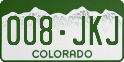 CO license plate 008JKJ