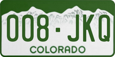 CO license plate 008JKQ