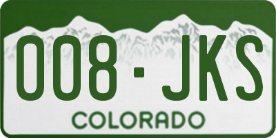 CO license plate 008JKS