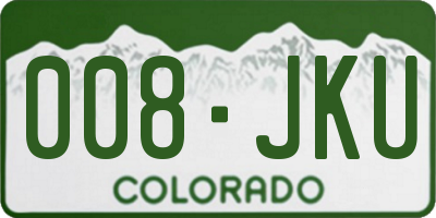 CO license plate 008JKU