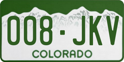 CO license plate 008JKV