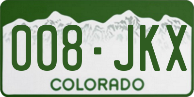 CO license plate 008JKX