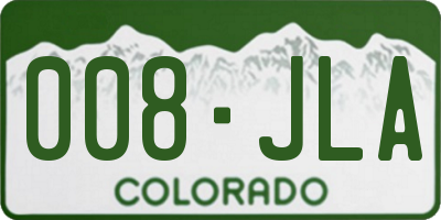 CO license plate 008JLA