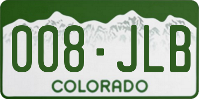 CO license plate 008JLB