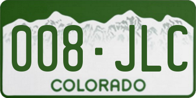 CO license plate 008JLC