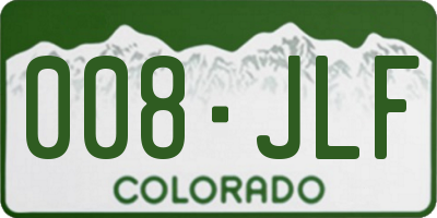 CO license plate 008JLF