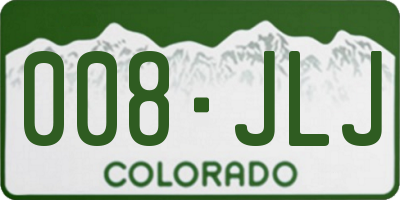 CO license plate 008JLJ