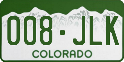 CO license plate 008JLK