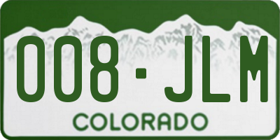 CO license plate 008JLM