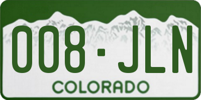 CO license plate 008JLN