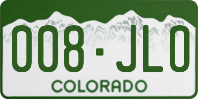 CO license plate 008JLO