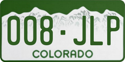 CO license plate 008JLP