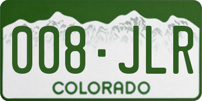 CO license plate 008JLR