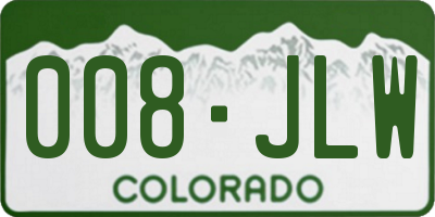 CO license plate 008JLW