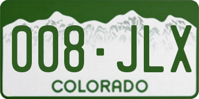 CO license plate 008JLX