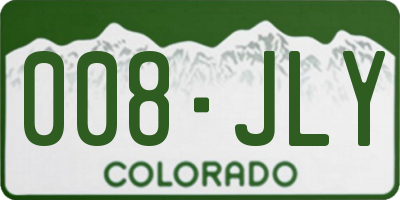 CO license plate 008JLY