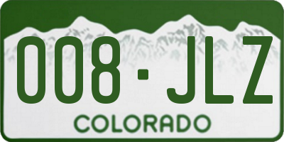 CO license plate 008JLZ