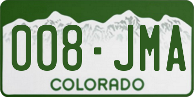 CO license plate 008JMA