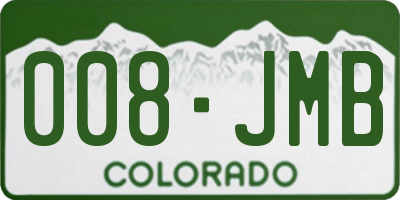 CO license plate 008JMB