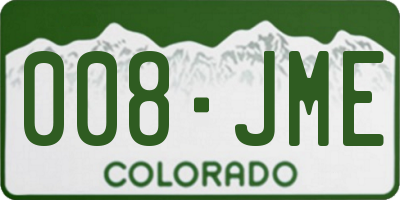 CO license plate 008JME