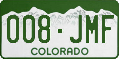 CO license plate 008JMF