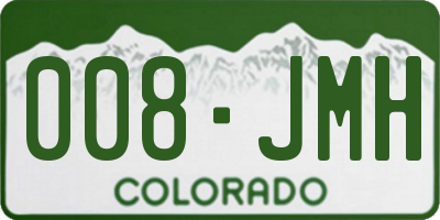 CO license plate 008JMH