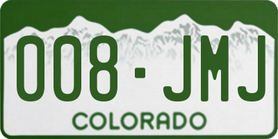 CO license plate 008JMJ