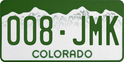 CO license plate 008JMK