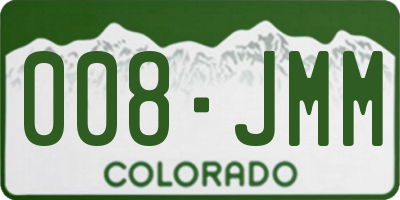 CO license plate 008JMM