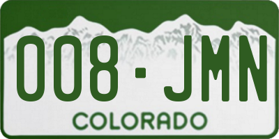 CO license plate 008JMN