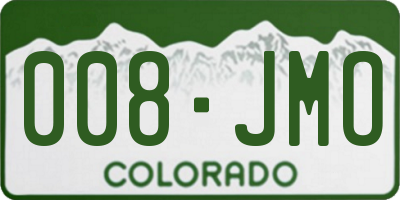 CO license plate 008JMO