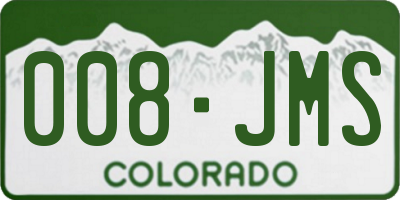 CO license plate 008JMS