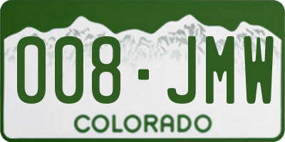 CO license plate 008JMW