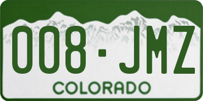 CO license plate 008JMZ