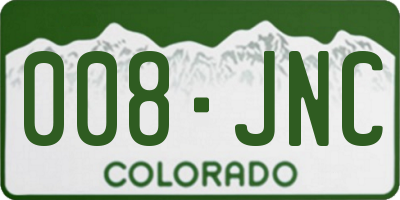 CO license plate 008JNC