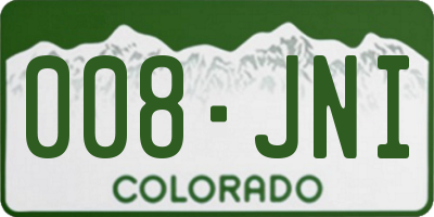 CO license plate 008JNI