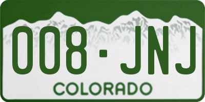 CO license plate 008JNJ