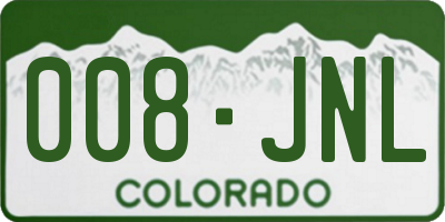 CO license plate 008JNL