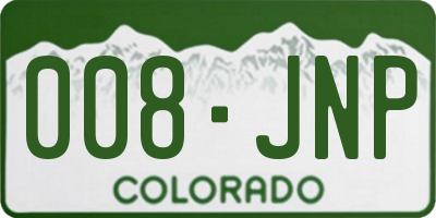 CO license plate 008JNP