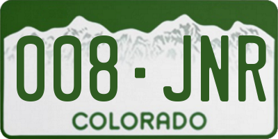 CO license plate 008JNR