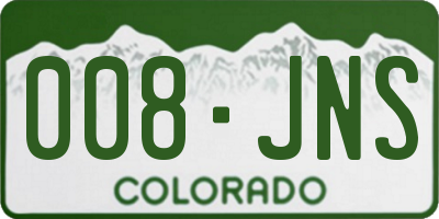 CO license plate 008JNS