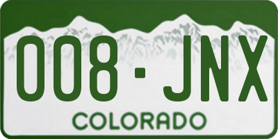 CO license plate 008JNX