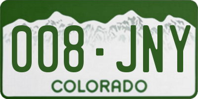 CO license plate 008JNY