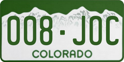 CO license plate 008JOC