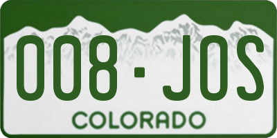 CO license plate 008JOS